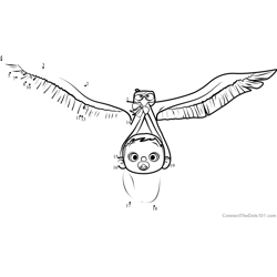 Junior with baby dot to dot printable worksheet