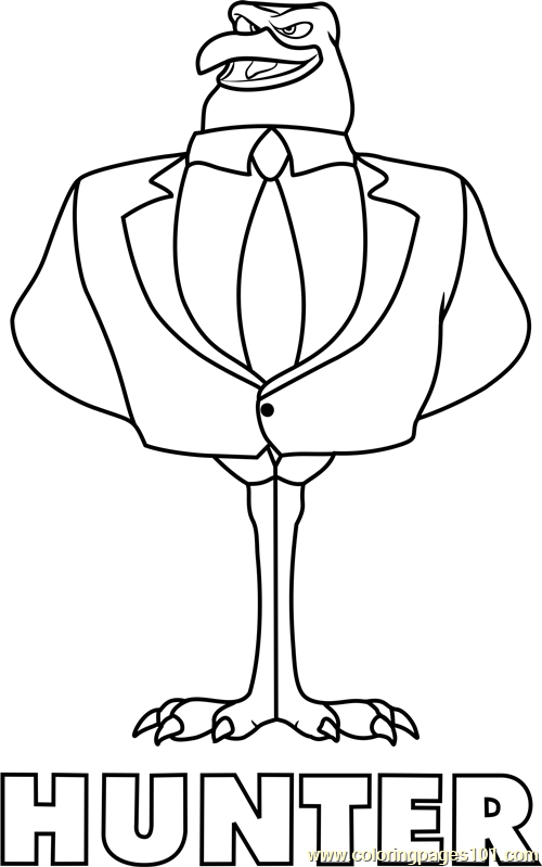 Hunter coloring page for kids
