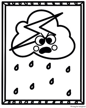 Weather coloring pages booklet sun storm rain wind partly cloudy rainbow