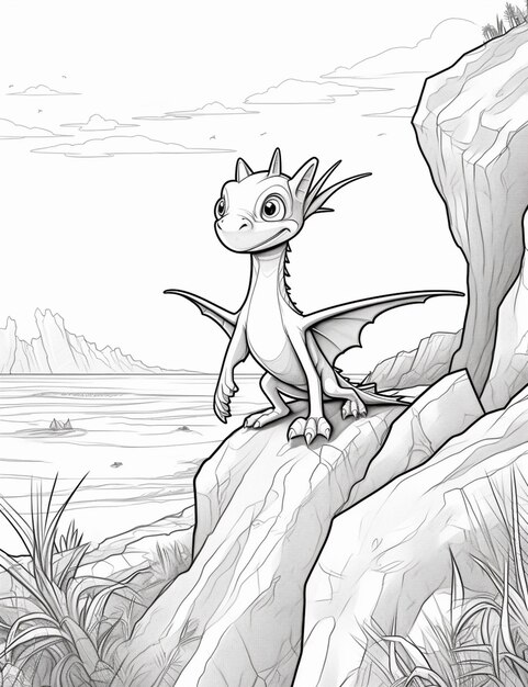 Premium ai image coloring pages how to draw a dragon generative ai