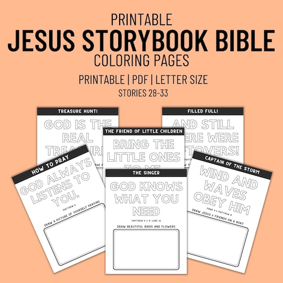 Jesus storybook bible coloring pages for kids stories