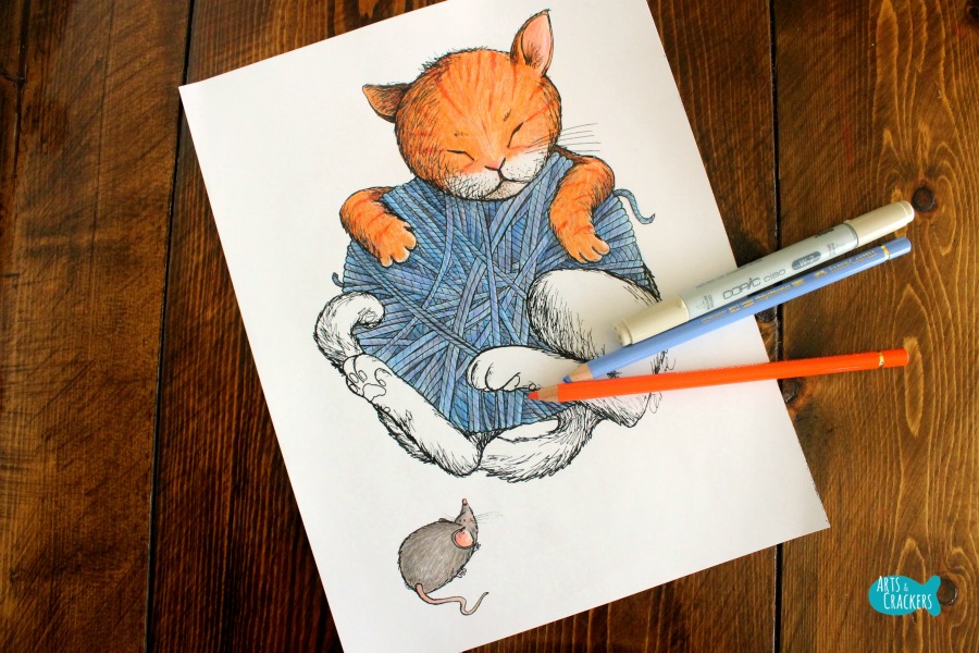 Cat nap vintage storybook