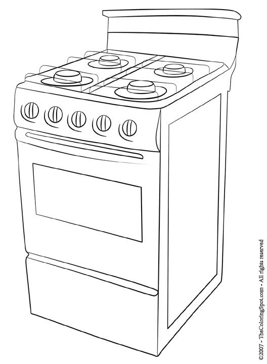 Stove coloring sheet imagens de objetos adesivos para roupas casa de papel