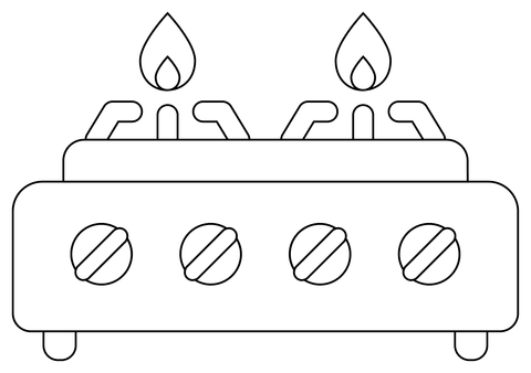Gas stove coloring page free printable coloring pages