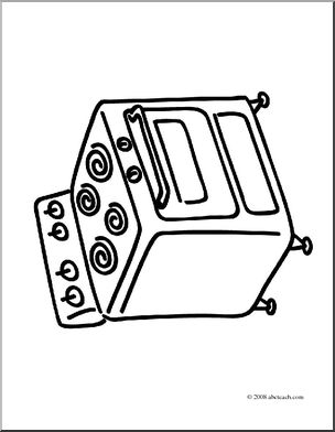 Clip art basic words stove coloring page i