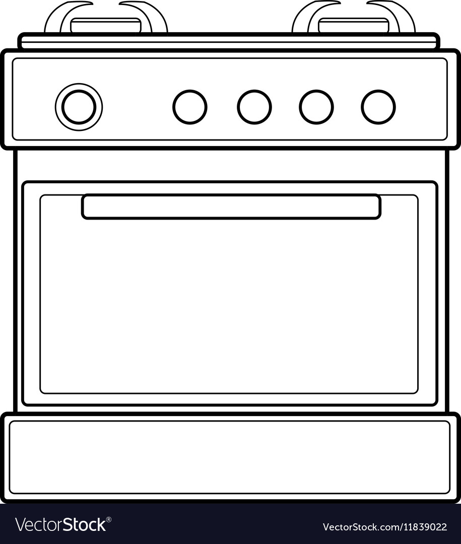 Symbol of gas stove color line art royalty free vector image