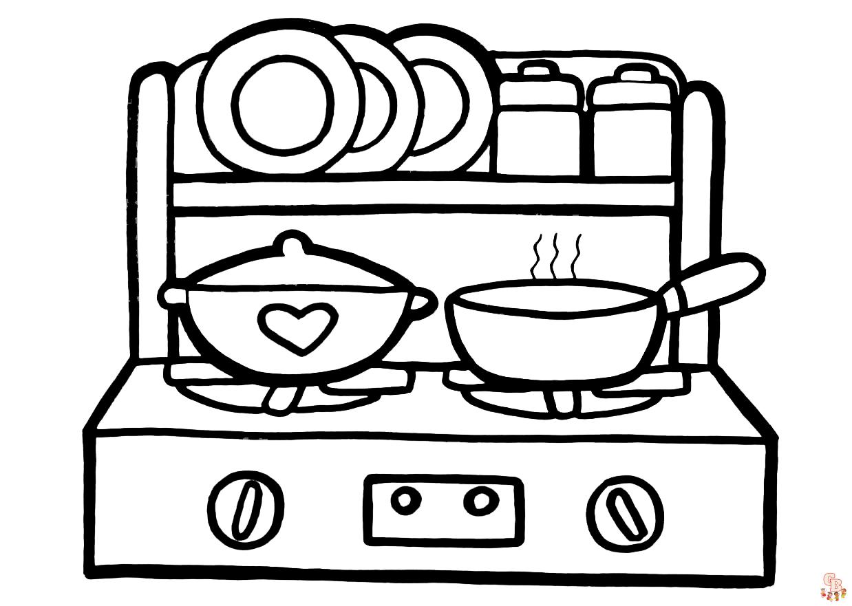 Discover the joy of kitchen coloring pages with