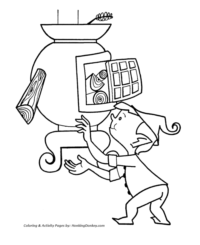 Santas elves coloring pages