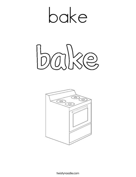 Bake coloring page