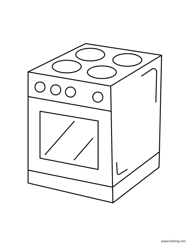 Stove coloring pages á printable painting template