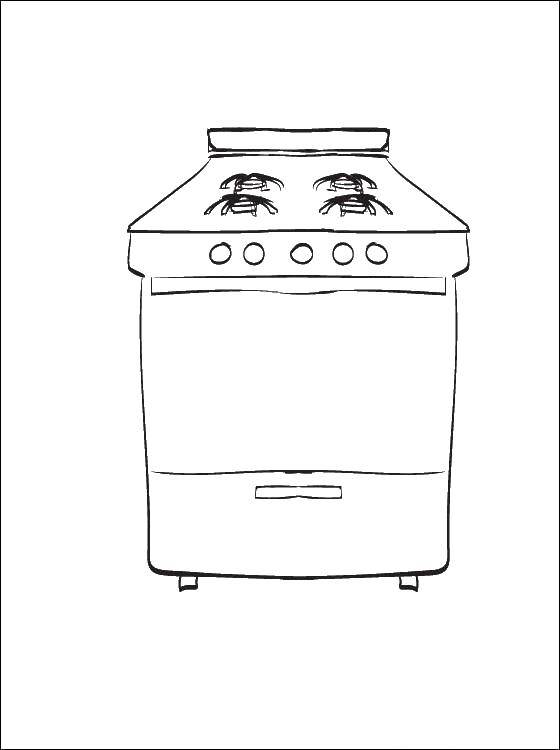 Online coloring pages coloring page gas stove appliances coloring books for children