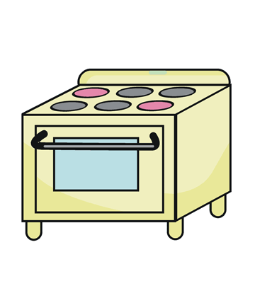 Oven coloring pages for kids to color and print