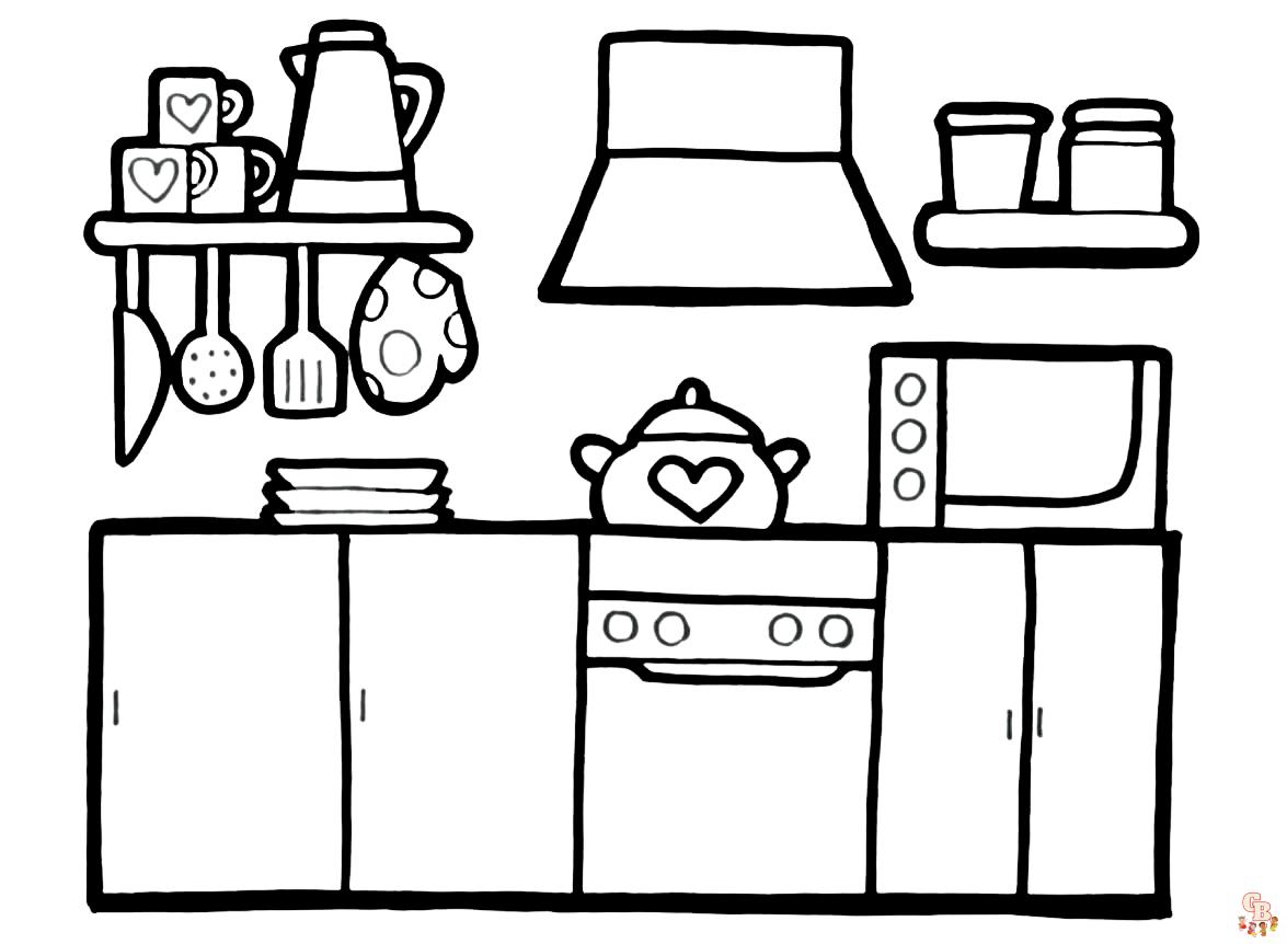 Discover the joy of kitchen coloring pages with