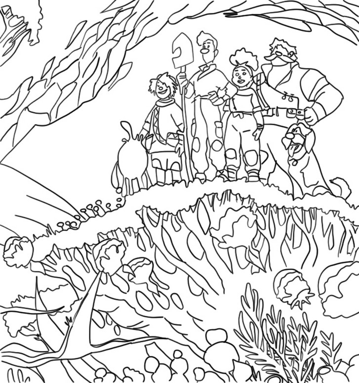 Coloring page strange world family