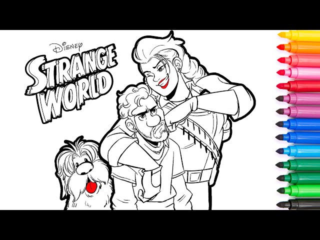Strange world coloring and drawing for kids