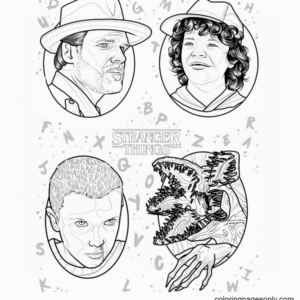 Stranger things coloring pages printable for free download