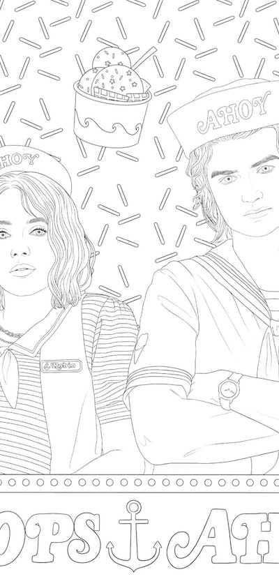 Look bodacious pages from netflixs stranger things coloring book