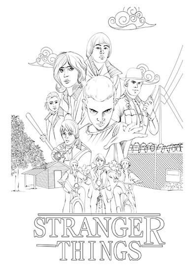 Stranger things coloring pages free cat coloring book coloring books cool coloring pages