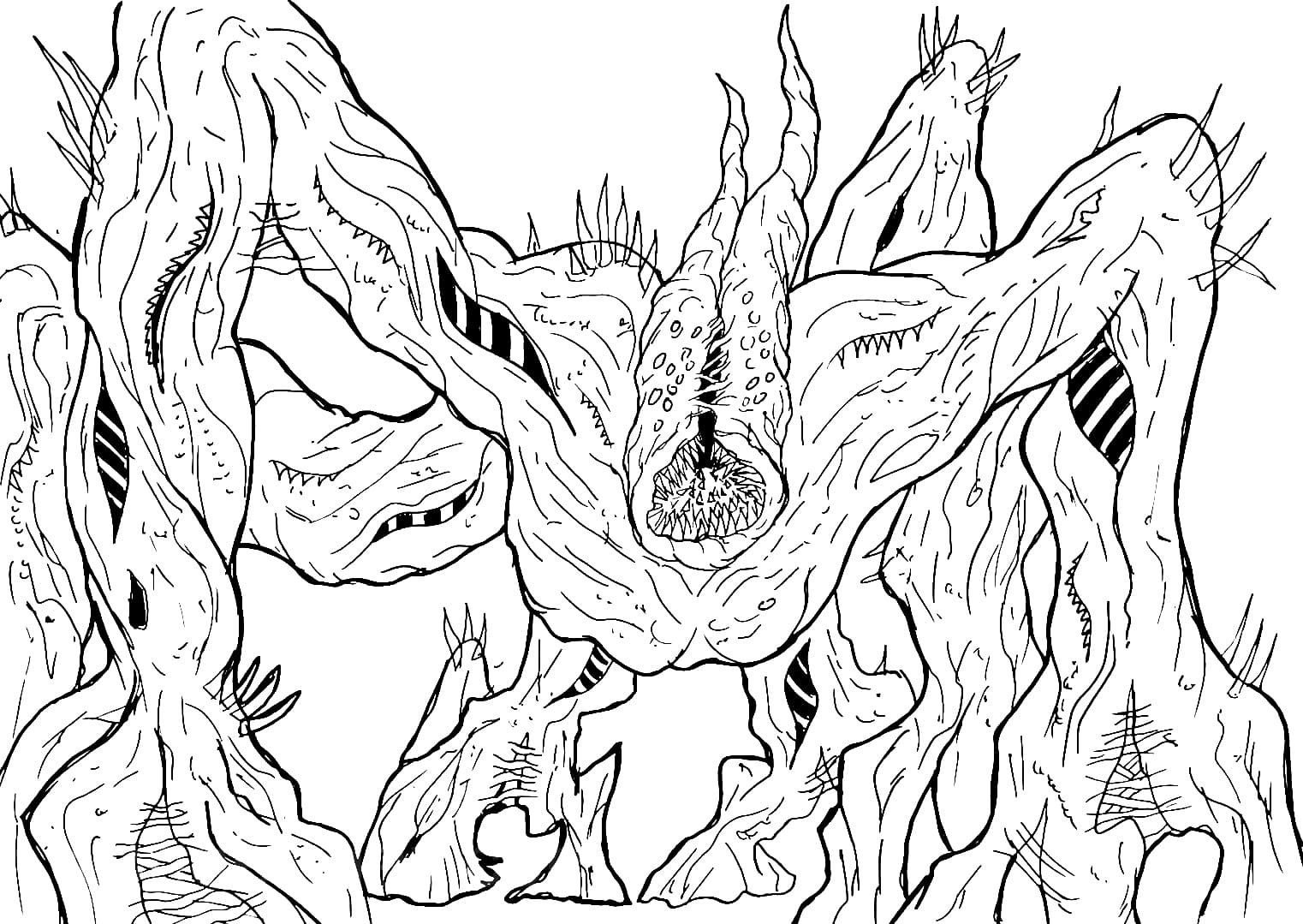 Mind flayer from stranger things coloring page