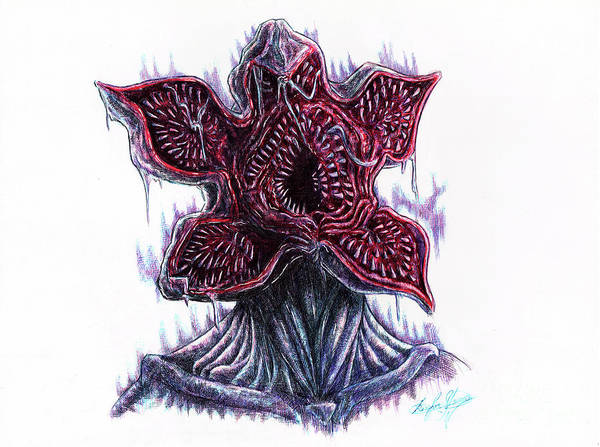 Stranger things demogorgon art print by serafin ureno