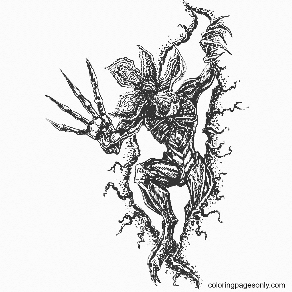 Demogorgon in stranger things coloring page