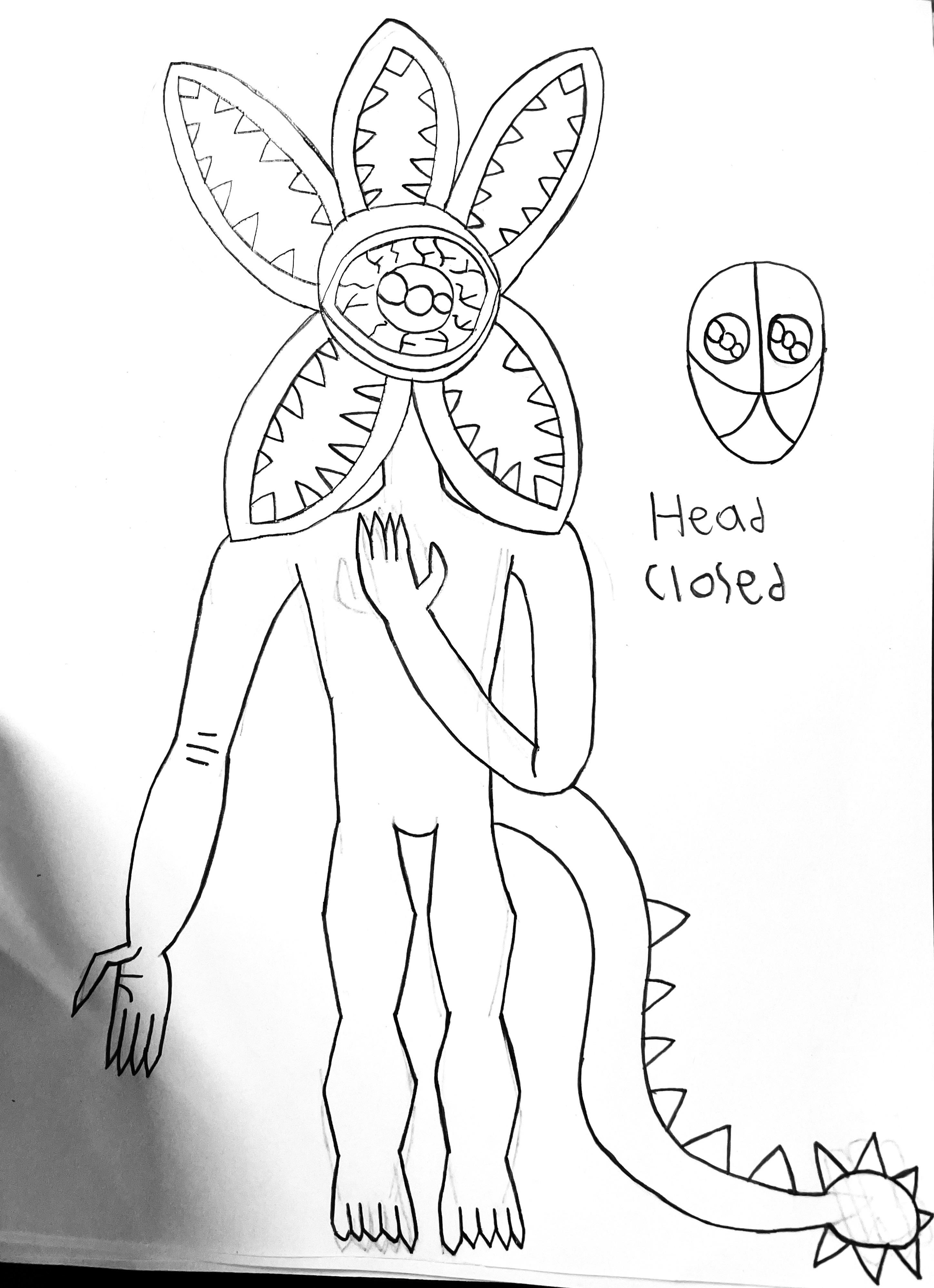 I drew a monster inspired by the demogorgon from stranger things and id like to what what color i should make it rdrawing