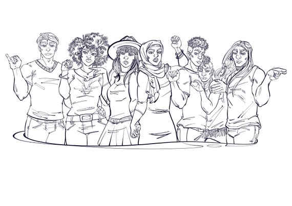 Sign language impeach lgbtq poc coloring page