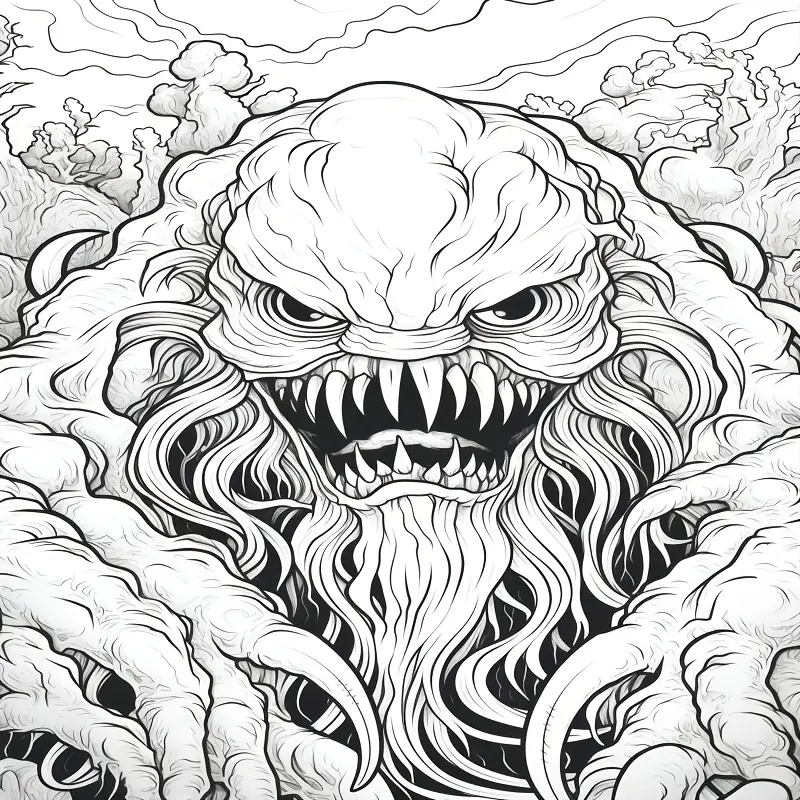 Monster theme coloring book adult coloring book halloween