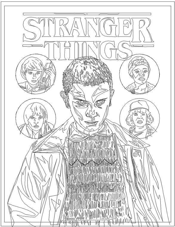 Printable stranger things coloring pages pdf free