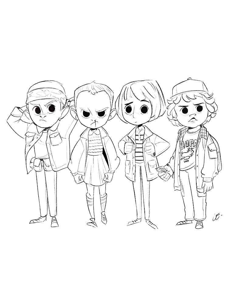 Stranger things coloring pages