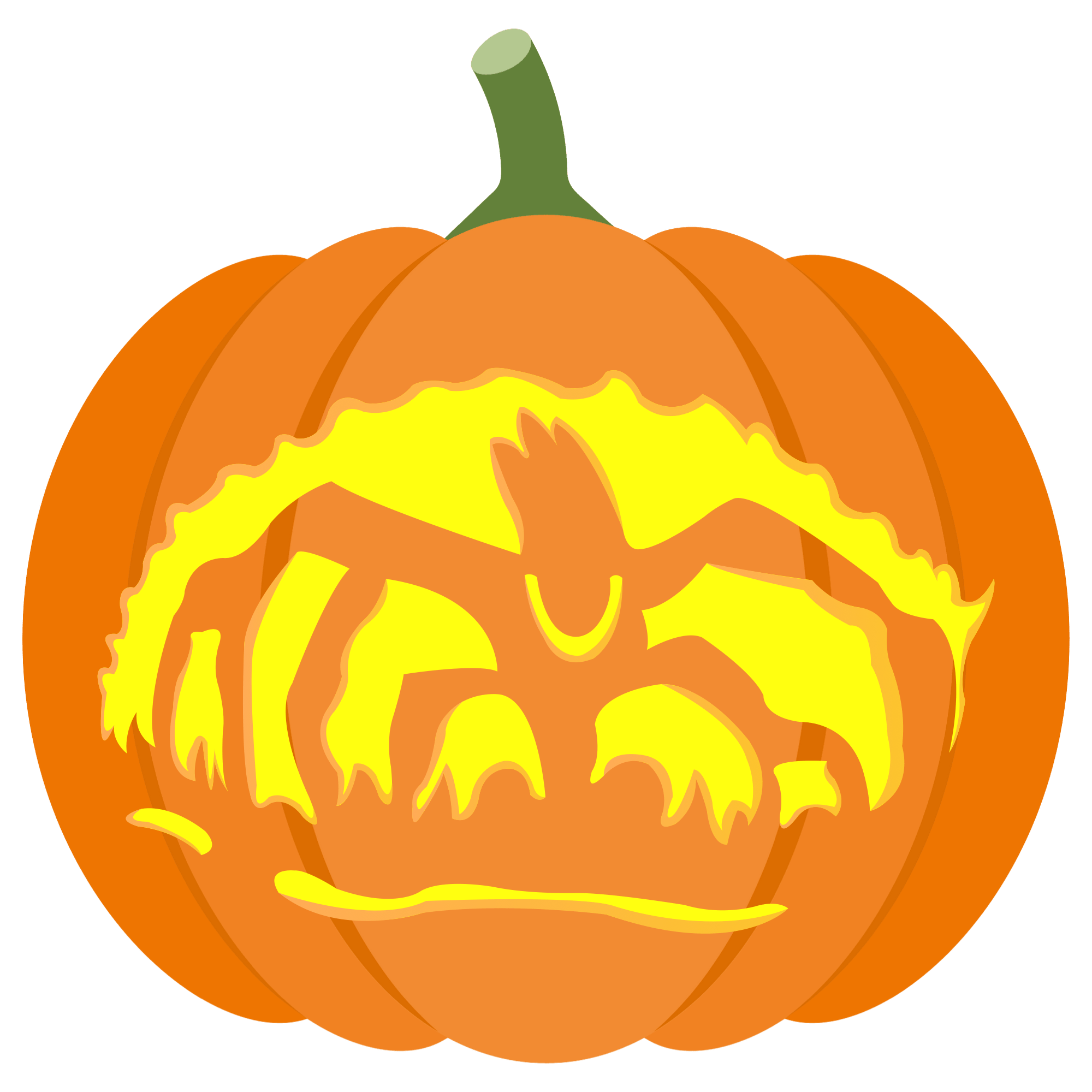 Stranger things monster pumpkin stencil free printable papercraft templates