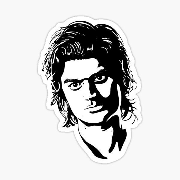 Steve harrington stranger things black silhouette sticker for sale by lolalayers