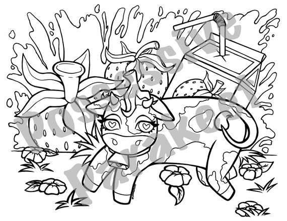 Strawberry cow coloring page download download now