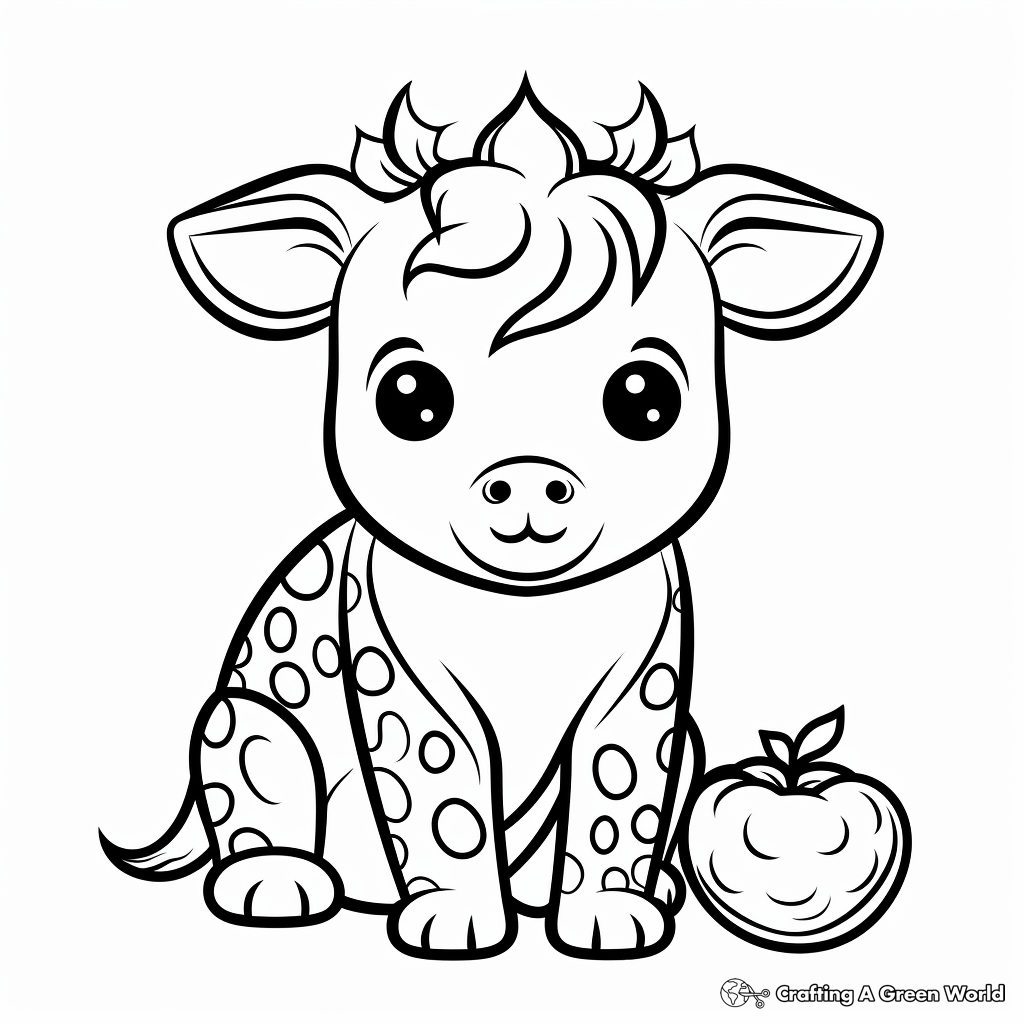 Strawberry cow coloring pages