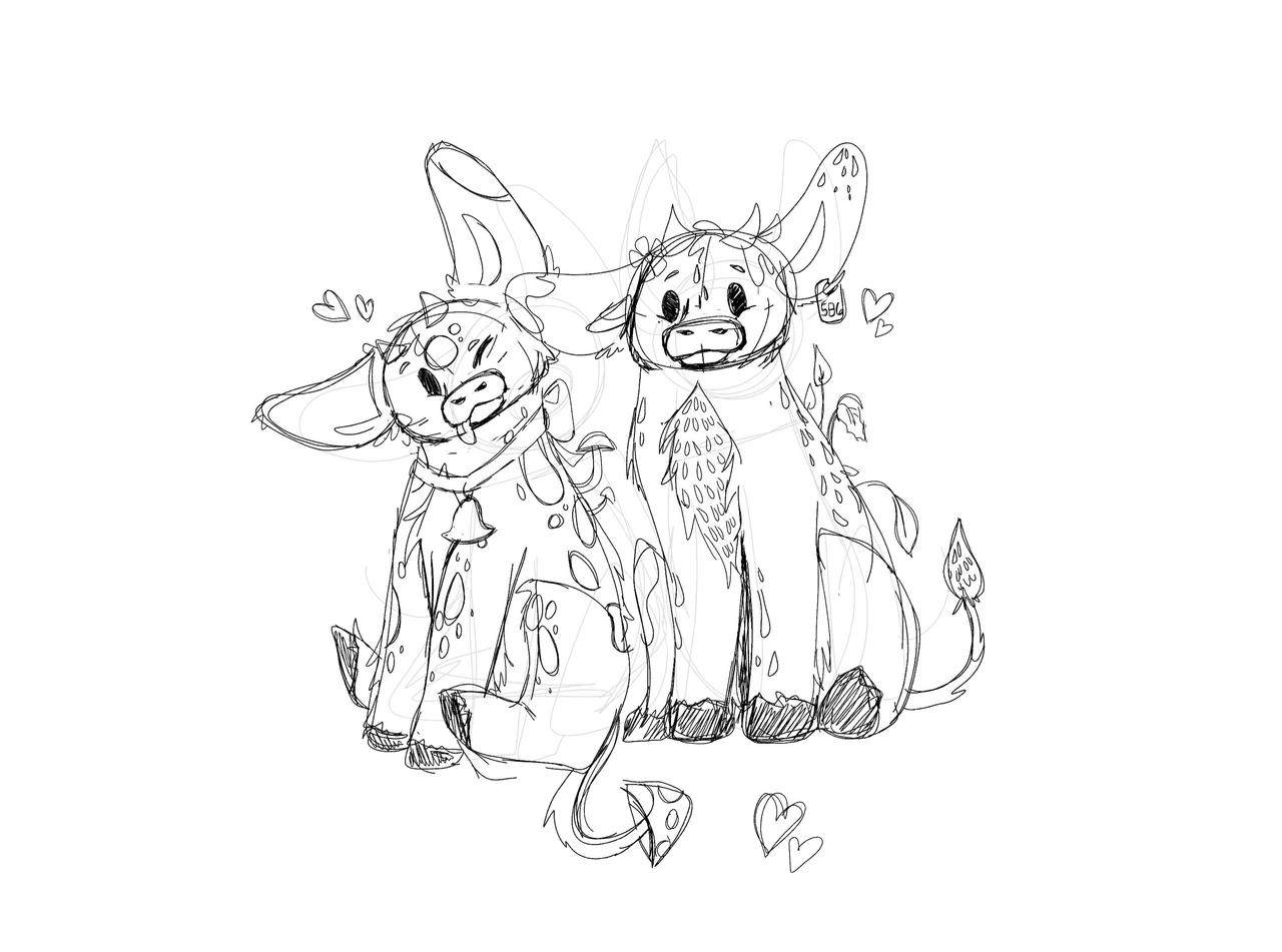 Mushroom and strawberry cows by artwithfox on