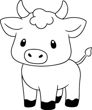 Premium vector cow vector illustration black and white outline cow coloring book or page for children