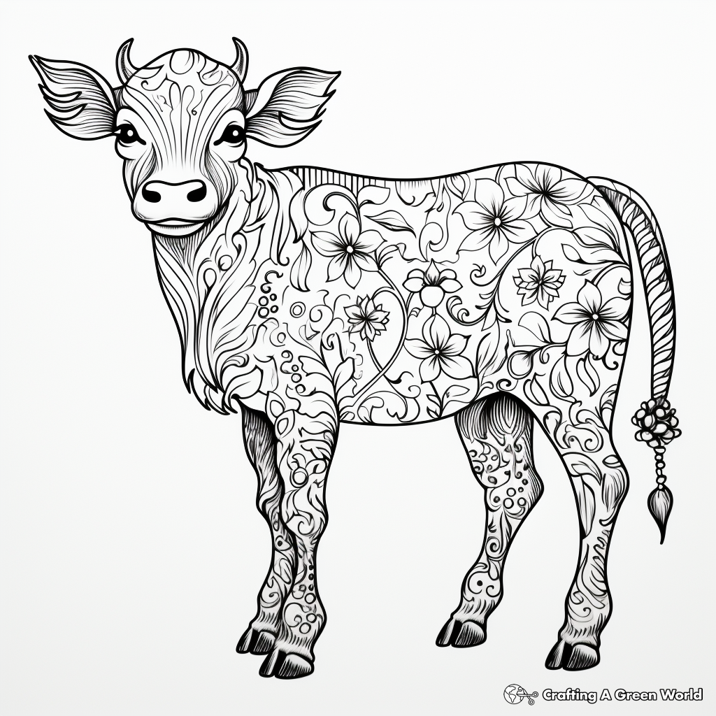 Strawberry cow coloring pages