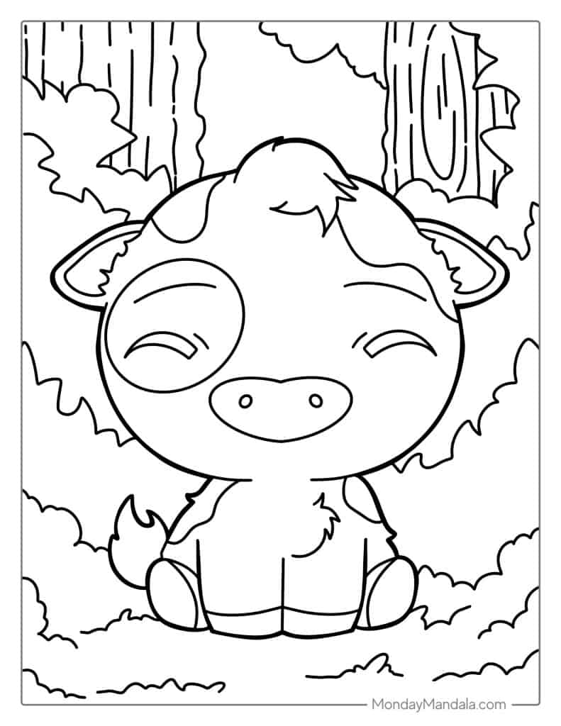 Cow coloring pages free pdf printables