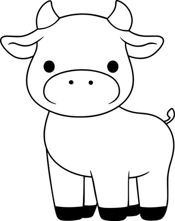 Premium vector cow vector illustration black and white outline cow coloring book or page for children
