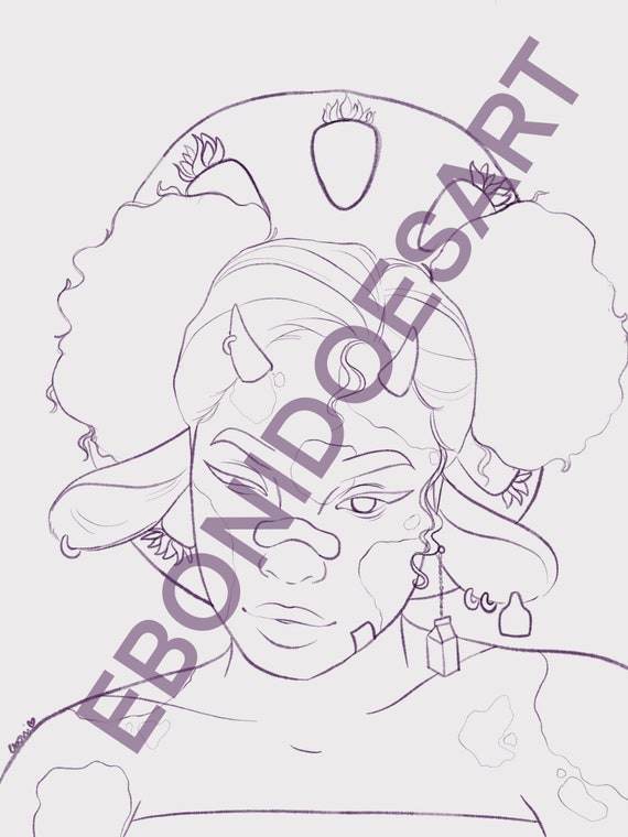 Strawberry cow girl coloring page