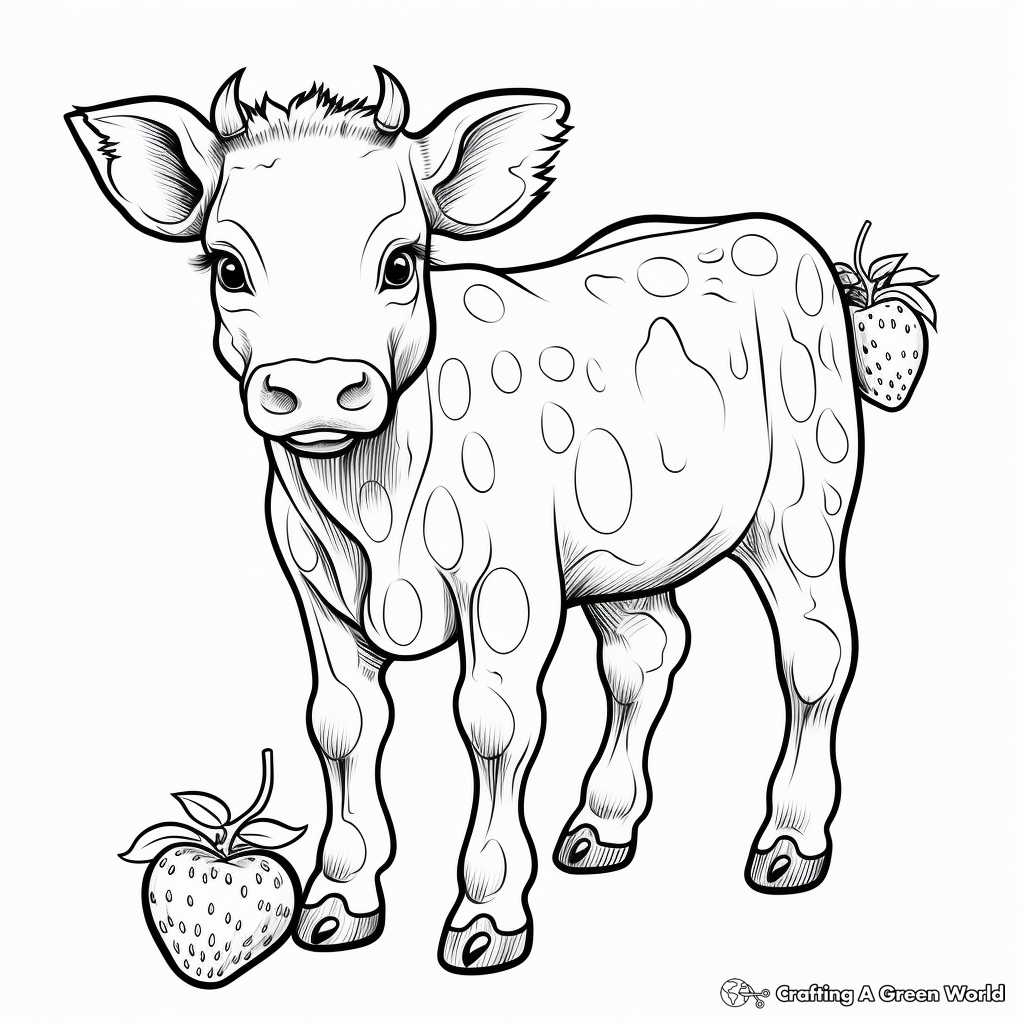 Strawberry cow coloring pages