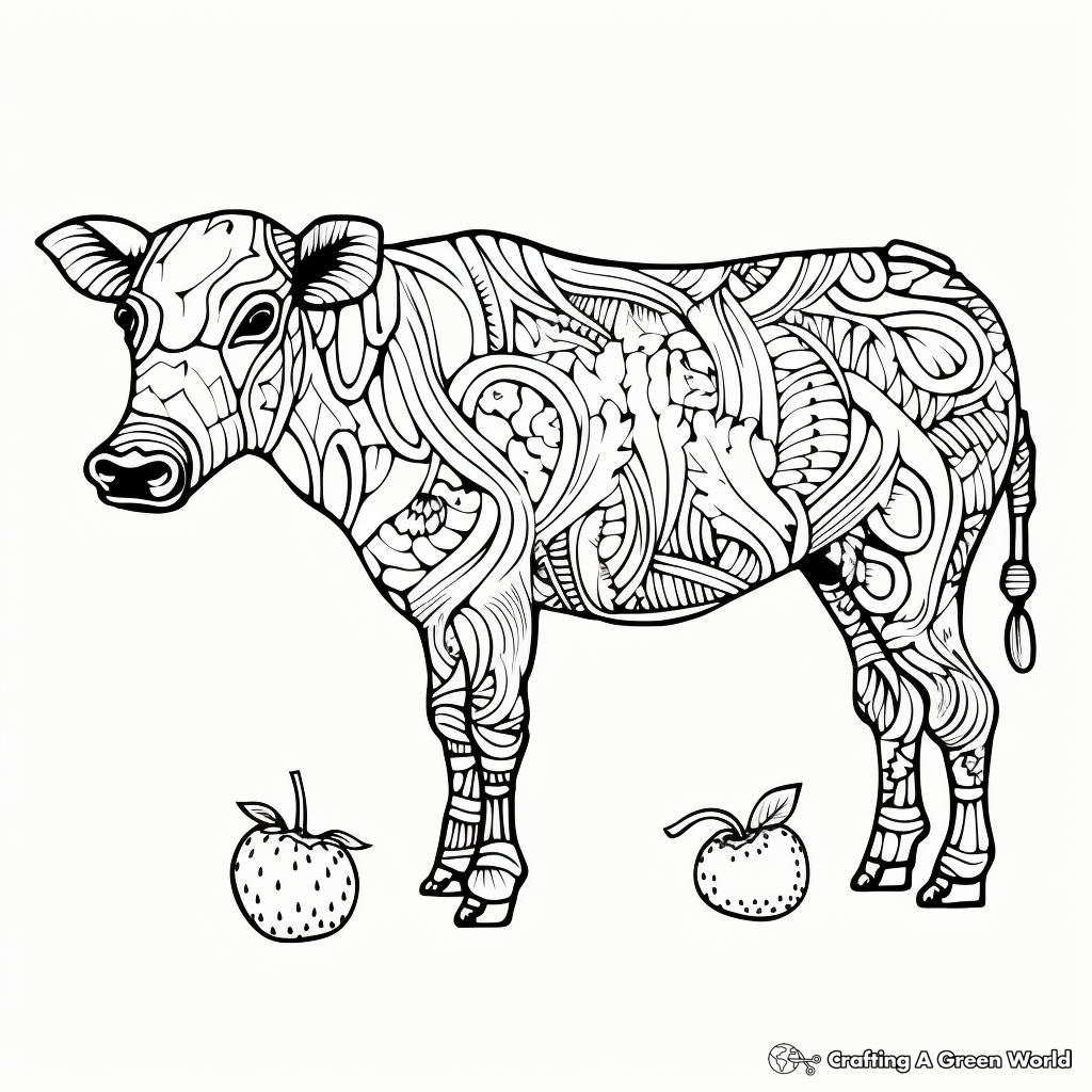 Strawberry cow coloring pages