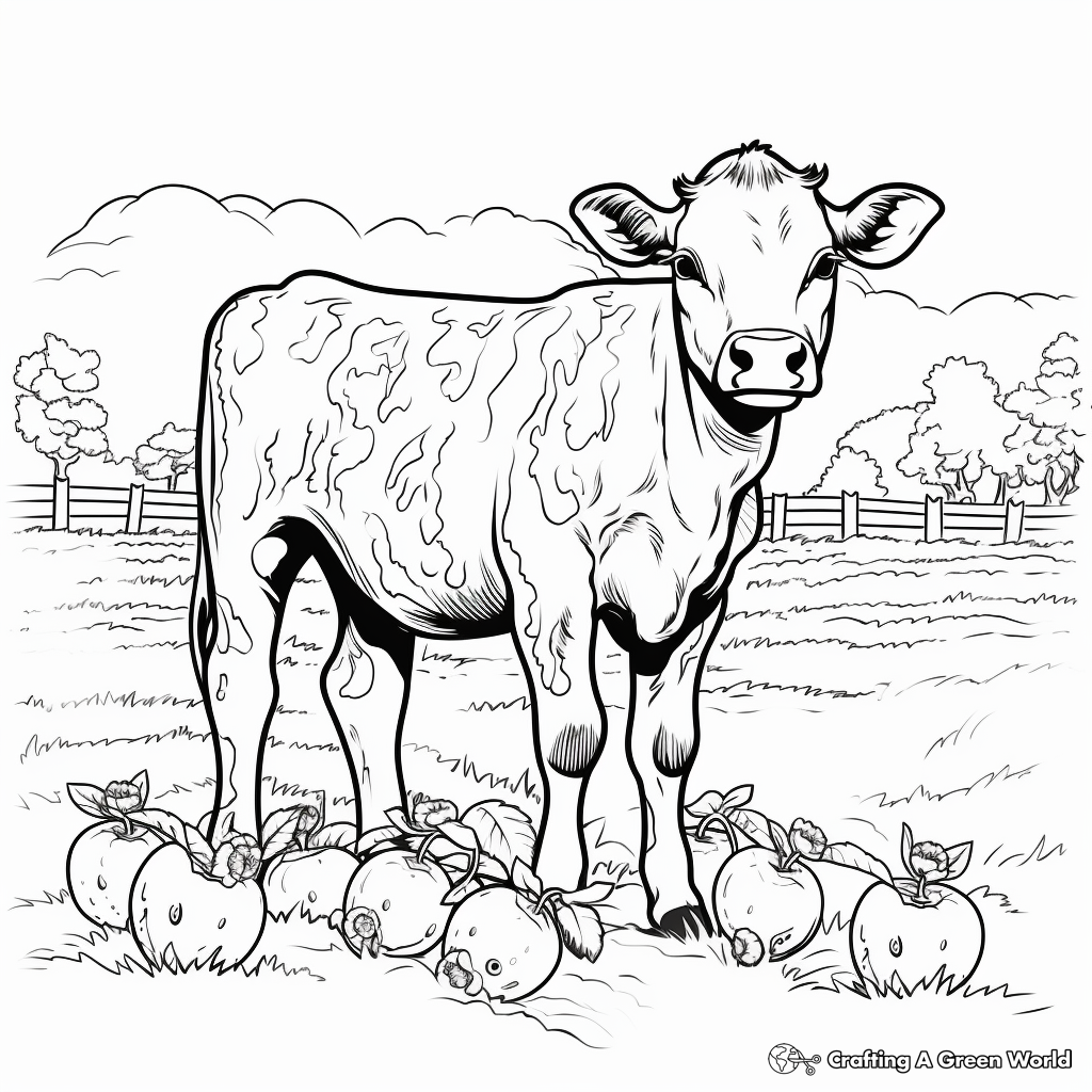 Strawberry cow coloring pages