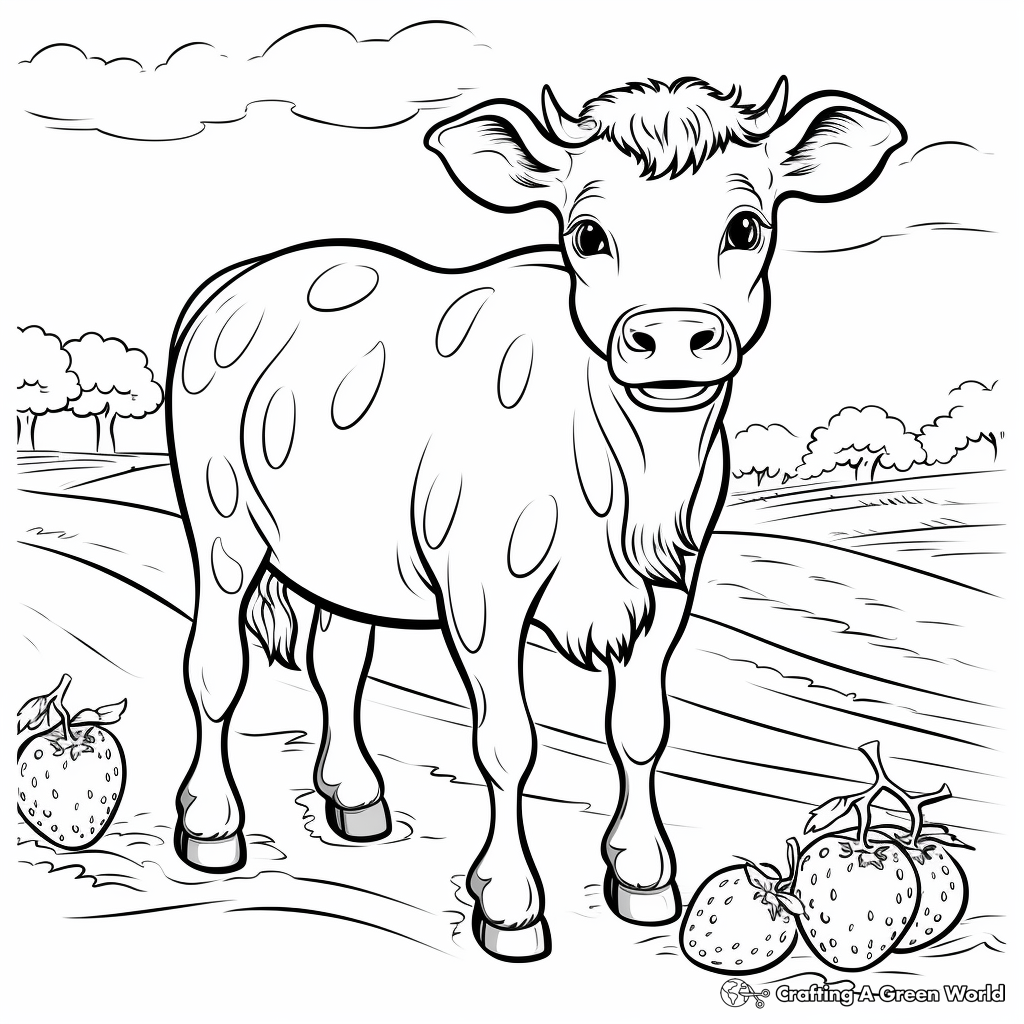 Strawberry cow coloring pages