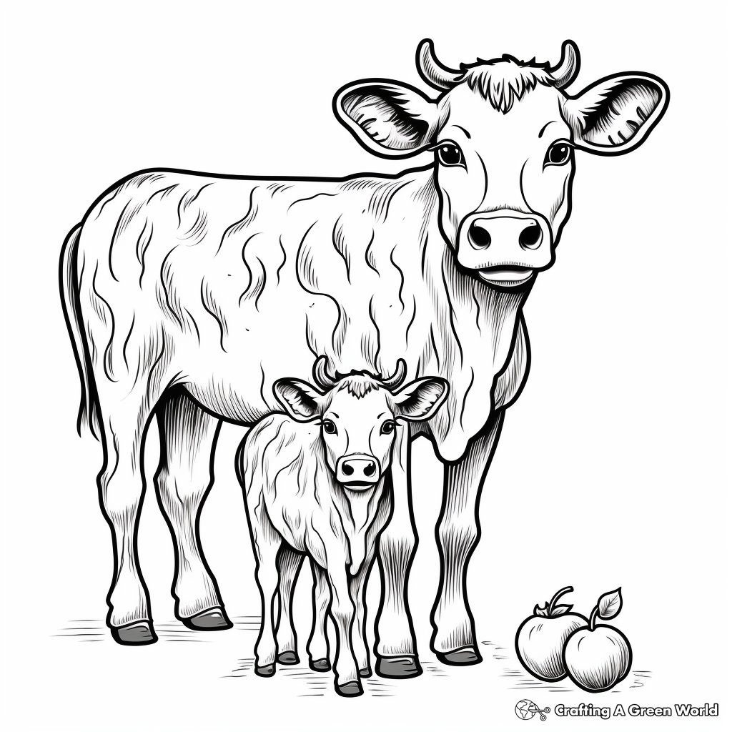 Strawberry cow coloring pages