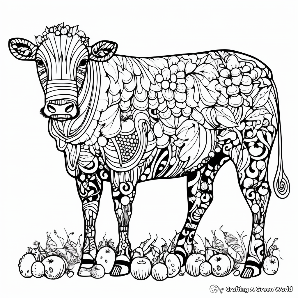 Strawberry cow coloring pages