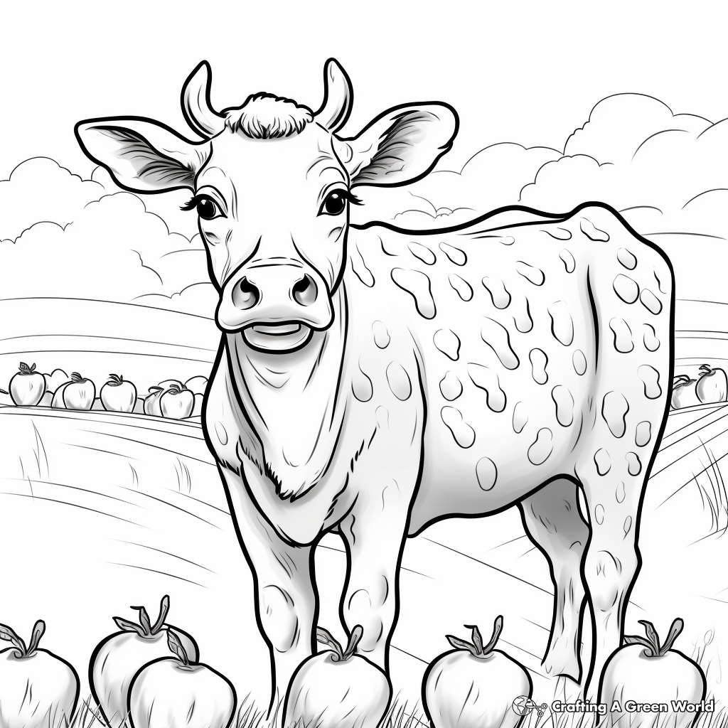 Strawberry cow coloring pages