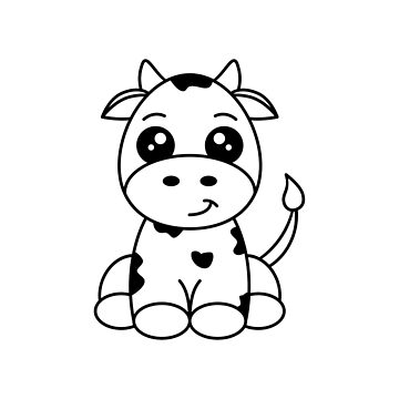 Vacas kawaii cute black and white cow canvas print for sale by tashavector