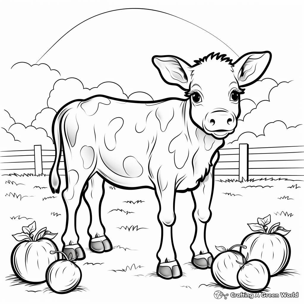 Strawberry cow coloring pages