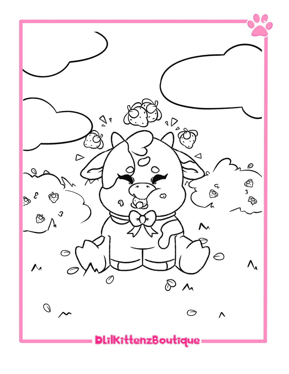 Belle the strawberry cow coloring page â dlkb